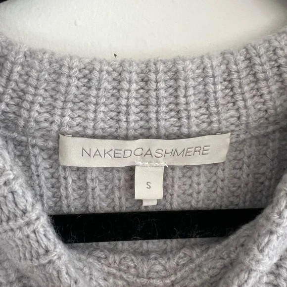 Naked Cashmere Gray Chunky Knit Cropped Sweater Small - Picture 3 of 4